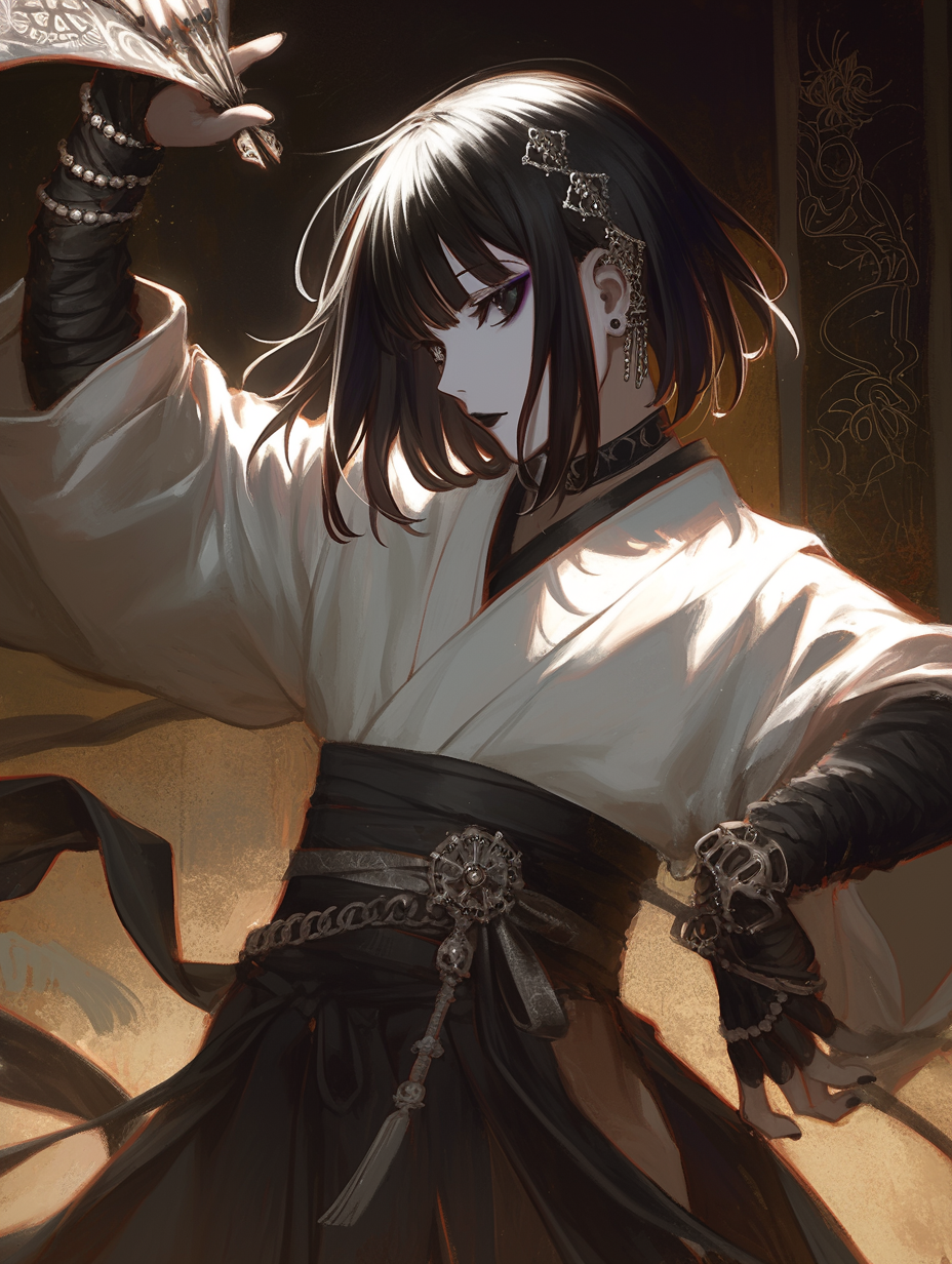 幽玄衆黒鴉 紅椿 - 扇と毒針を運ぶ動の姿